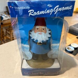 The Roaming Gnome Travelocity Collectible Garden Gnome - Blue Coat